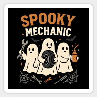 Spooky Mechanic Ghost Halloween Garage Graphic Gift Magnet